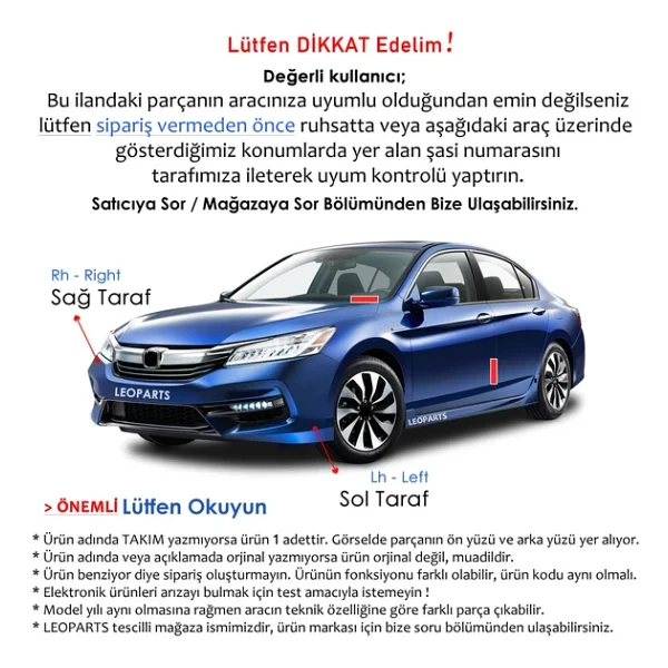 Leoparts Tiguan 2016-2020 / T-Roc 2017-2019 Sis Lambası Sol (İçi Krom) 5na941699a - Görsel 5