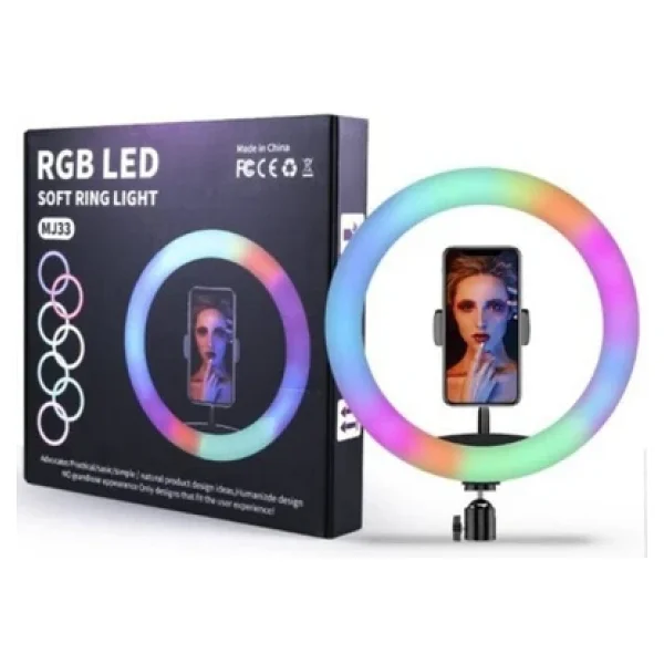 Asfal 13 Inç (33 Cm) RGB Çok Renkli LED Make Up Selfie Işığı 210 Cm Tripot Selfie Çubuğu Tiktok Işığı - Görsel 3