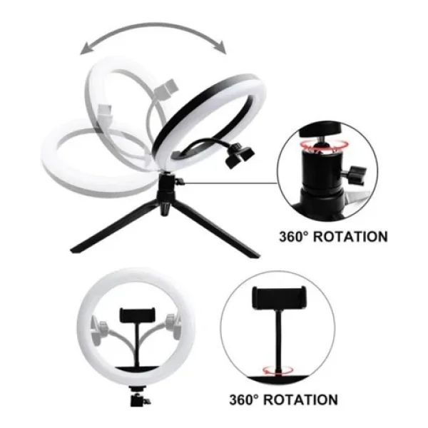 Asfal 13 Inç (33 Cm) RGB Çok Renkli LED Make Up Selfie Işığı 210 Cm Tripot Selfie Çubuğu Tiktok Işığı - Görsel 2