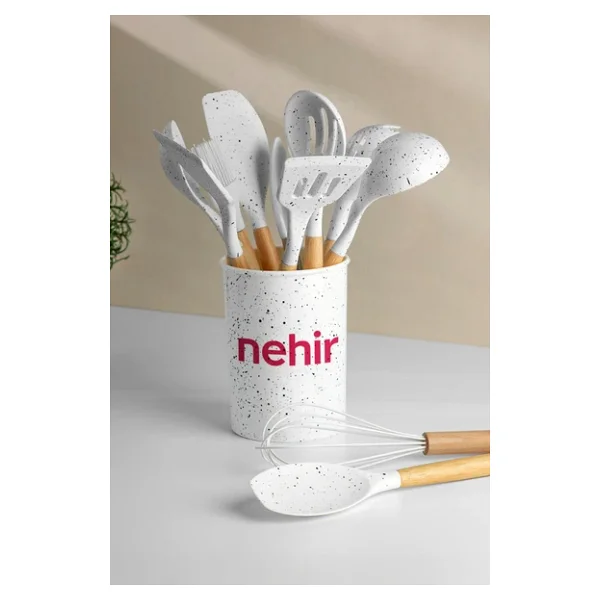 Nehir Angela 12 Parça Ahşap Silikon Servis Seti - Görsel 3