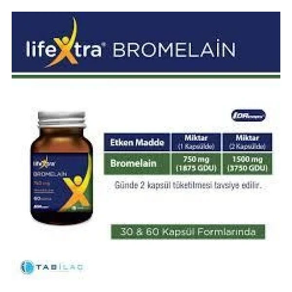 Lifextra Bromelain 750 Mg 30 Kapsül - Görsel 4