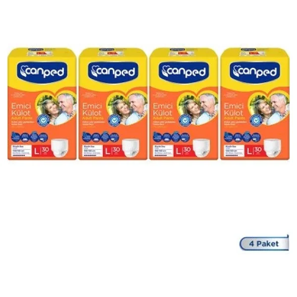 Canped Emici Külot Büyük Boy L 30'lu 4 Adet Hasta Bezi - Görsel 3