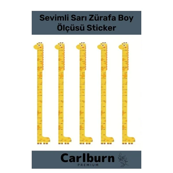 Özel Üretim İz Bırakmayan Çift Taraflı Bantlı Silinebilir Ev Sevimli Sarı Zürafa Boy Ölçüsü Sticker - Görsel 6