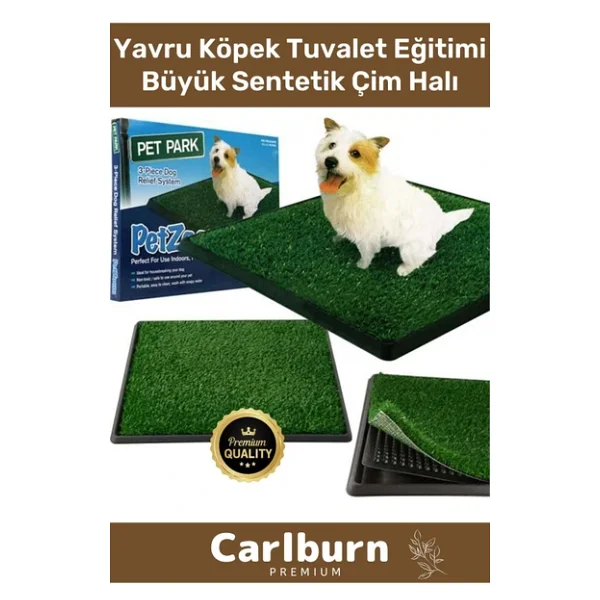 3 Tabakalı Kolay Temizlenir Evcil Hayvan Yavru Köpek Tuvalet Eğitimi Büyük Sentetik Çim Halı - Görsel 3