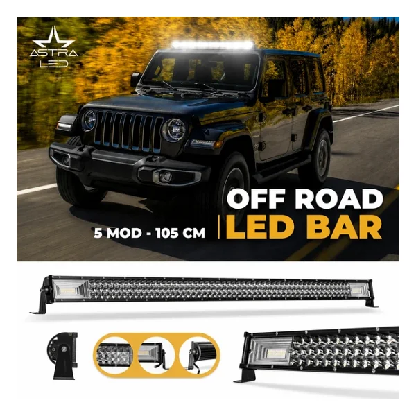 Astraled 540watt 105 Cm 5 Modlu Çift Renk 3 Sıra Atv Offroad Tekne Aydınlatma LED Bar Lamba - Görsel 9