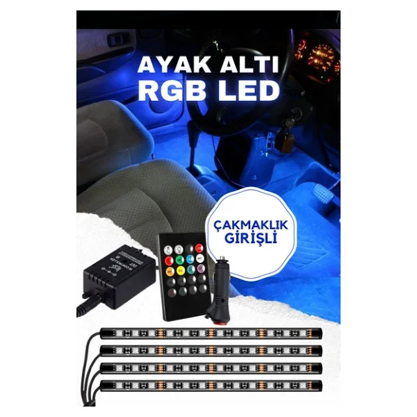 Astraled Çakmaklık Girişli RGB Ayak Altı LED Sese Duyarlı LED Müziğe Duyarlı 12 LED - Görsel 3
