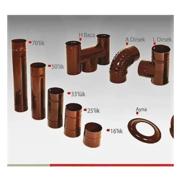 Açan Emaye Soba Borusu 33'lük-33cm-0.40mm Kalınlık - Görsel 2