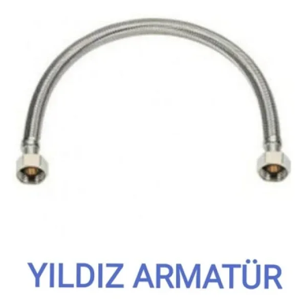 Yıldız Armatür Paslanmaz Çelik Örgülü Hortum,Klozet,Taharet Musluğu Fleksi Bağlantı Hortumu Flex 3/8-3/8 30 Cm - Görsel 3