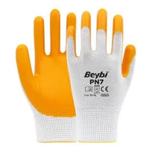 Beybi PN7 Polyester Örme Yarı Nitril 12 Çift İş Eldiveni - Görsel 3