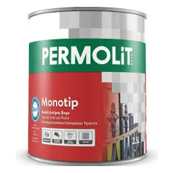 Permolit Monotip Astarlı Antipas Boya Siyah 2.5 Lt. - Görsel 2