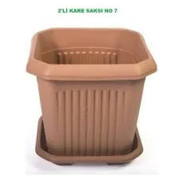 Hak Plastik Kare Saksı No 5 Klasik Çiçek Saksısı - Görsel 2