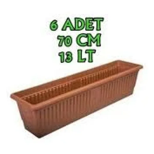Hak Plastik 6 Adet Balkon Saksı Büyük Boy 13 Lt 70cm Büyük Boy - Görsel 3