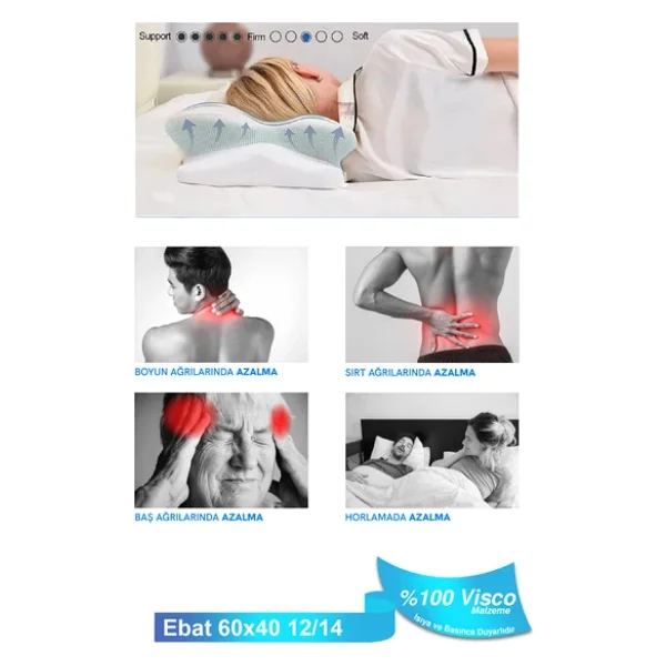 Ortopedik Visco Yastık Boyun Fıtığı Boyun Ağrısı Destekli Güzellik Yastığı Royalrelax - Görsel 7