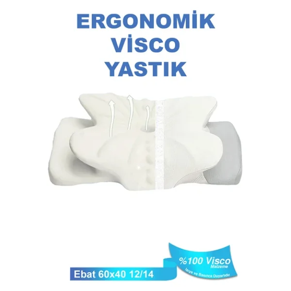 Ortopedik Visco Yastık Boyun Fıtığı Boyun Ağrısı Destekli Güzellik Yastığı Royalrelax - Görsel 6