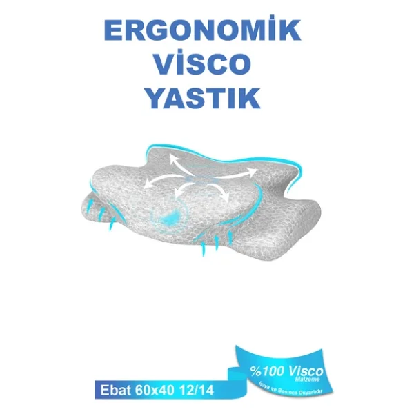 Ortopedik Visco Yastık Boyun Fıtığı Boyun Ağrısı Destekli Güzellik Yastığı Royalrelax - Görsel 8