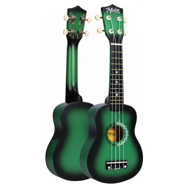 Midex Ukx-500gr Sunburs Efektli Maun Soprano Ukulele Full Set - Yeşil - Görsel 5