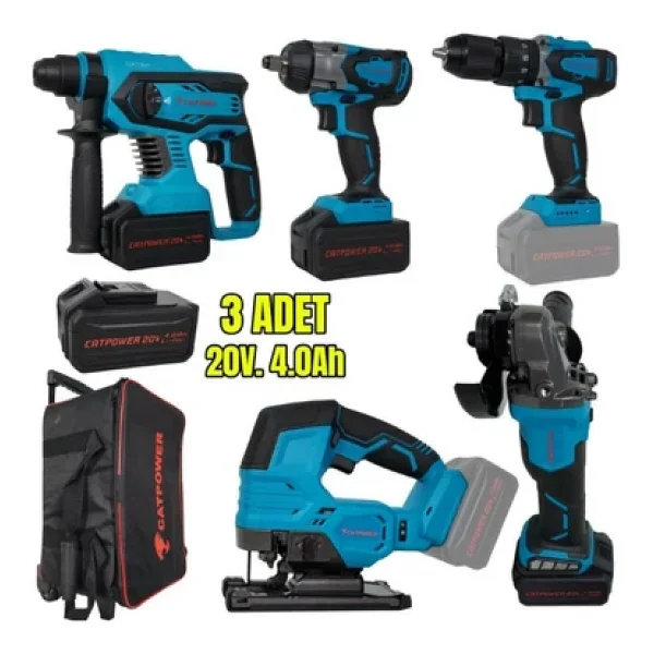 Catpower 4150 20 V 3 Akülü 4 Ah Elektrikli El Aletleri Seti - Görsel 5