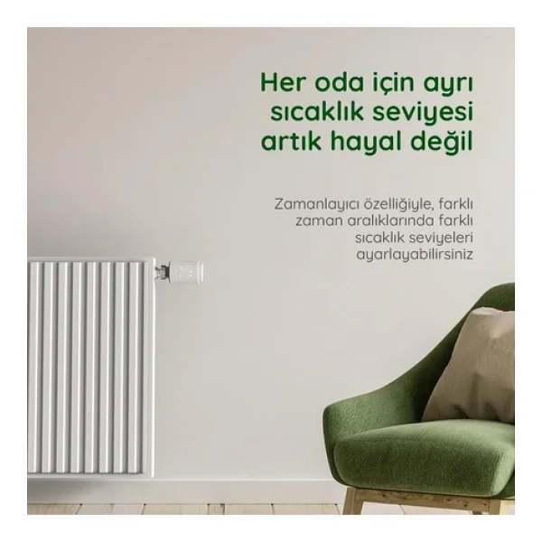 Bilicra S-Warm Akıllı Termostatik Radyatör Vanası - Görsel 4