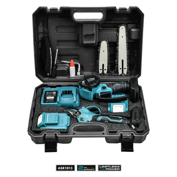Assur Asr1013 18v Dal Budama Makası + Testeresi 2li Set Mavi - Görsel 2