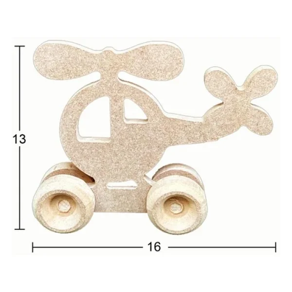 Ahşap Oyuncak Helikopter 16x13cm Oy104 - Görsel 4