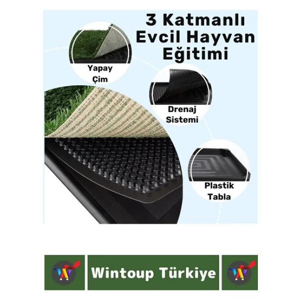 Pet Evcil Hayvan Köpek Eğitim 3 Katmanlı Sızdırmaz Kolay Temizlenir Küçük Irk Yavru Köpek Tuvaleti - Görsel 3