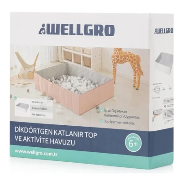 Wellgro Katlanır Dikdörtgen Top Havuzu - Görsel 7