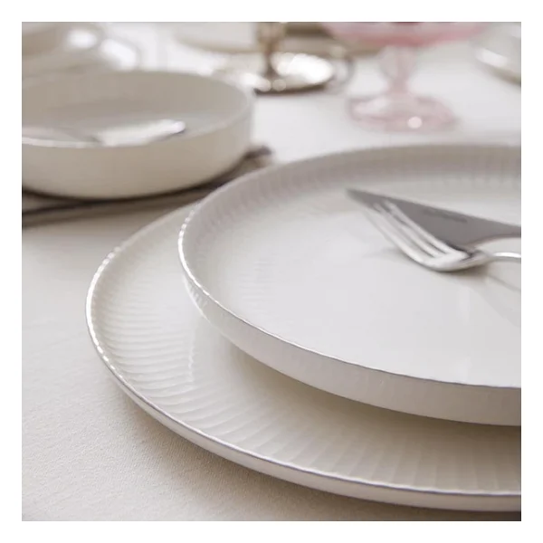 Kütahya Porselen Bone Crest Platin Fileli 48 Parça 12 Kişilik Yemek Takımı - Görsel 7