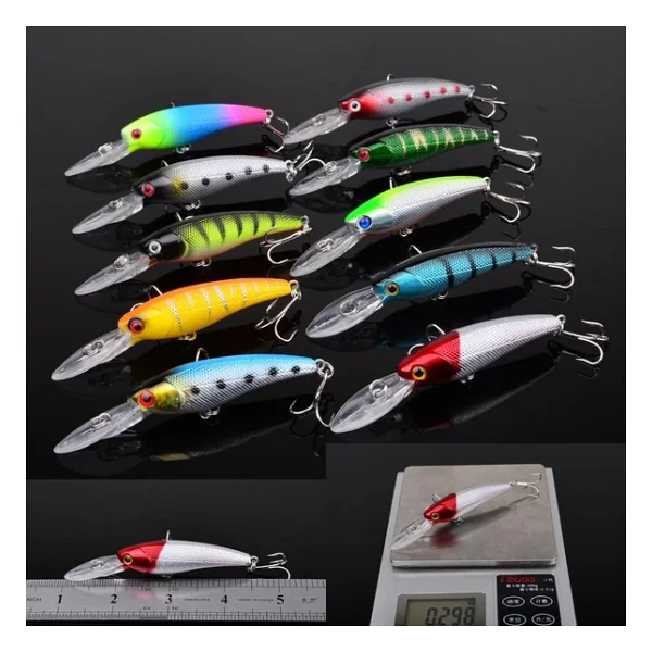 Valkyrie 20 Adet Karışık Minnow Crankbait Swimbait Rapala Sahte Yem Olta Seti Balık İğnesi - Görsel 6