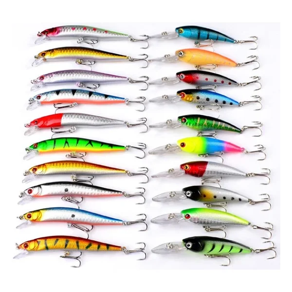 Valkyrie 20 Adet Karışık Minnow Crankbait Swimbait Rapala Sahte Yem Olta Seti Balık İğnesi - Görsel 7