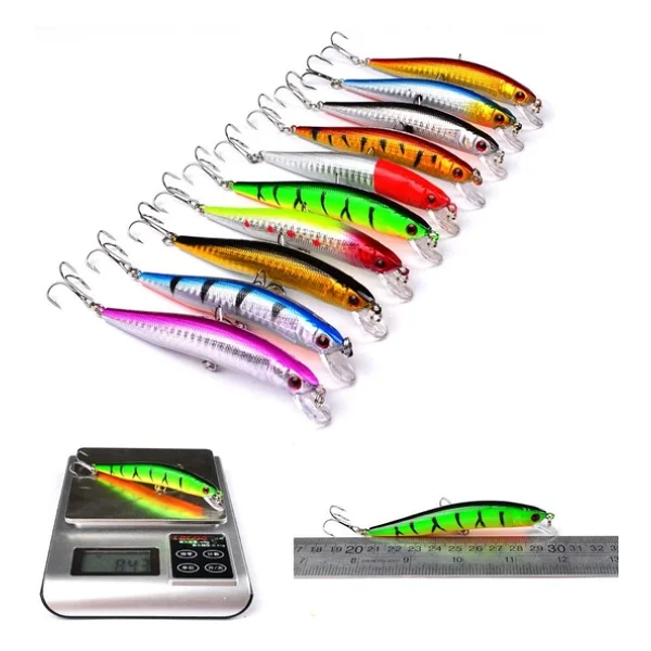 Valkyrie 20 Adet Karışık Minnow Crankbait Swimbait Rapala Sahte Yem Olta Seti Balık İğnesi - Görsel 5