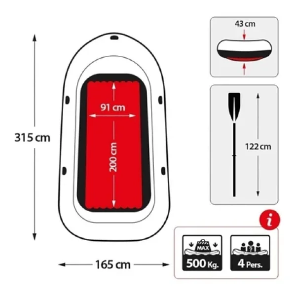 Intex Excursion 4 68324 315x165x43 Cm 4 Kişilik Şişme Bot Seti - Görsel 7