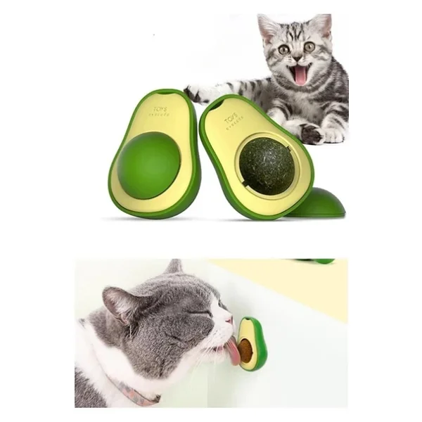 Pribor Avokado Catnipli Kedi Çimi Topu Avokado Kedi Nanesi Oyuncağı - Görsel 4
