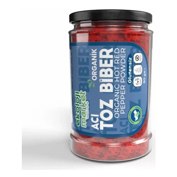 Ekoloji Market Organik Glutensiz Kavanoz Toz Biber- Acı 80 Gr - Görsel 3