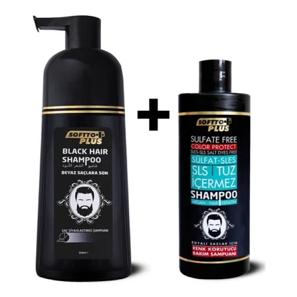 Softto Plus Black Haır Doğal Görünümlü Shampoo Ve Özel Renk Koruyucu Şampuan Paketi - Görsel 7