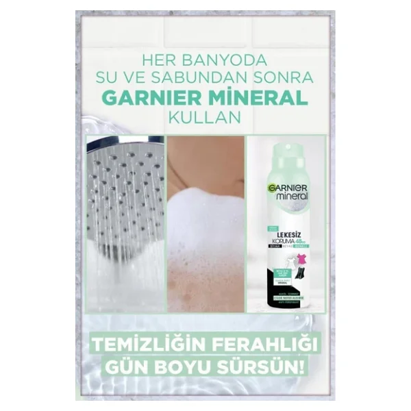 Garnier Mineral Lekesiz Koruma Ferah Koku 150 Ml Kadın Deodorant - Görsel 3