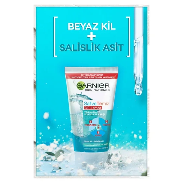 Garnier Saf & Temiz 3'ü 1 Arada Temizleme Peeling Maske 150 Ml - Görsel 8