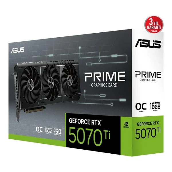 Asus RTX 5070 Tı Prime Oc Edition Prıme-Rtx5070tı-O16g 256 Bit Gddr7 16 GB Ekran Kartı - Görsel 5