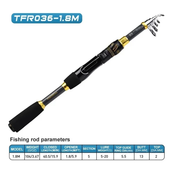 Valkyrie 1.8m Çantalı Motorlu Spin Olta Seti Silikon Rapala Misina Jighead Herşey Dahil Tam Set Ultra Hafif Tasarım - Görsel 9