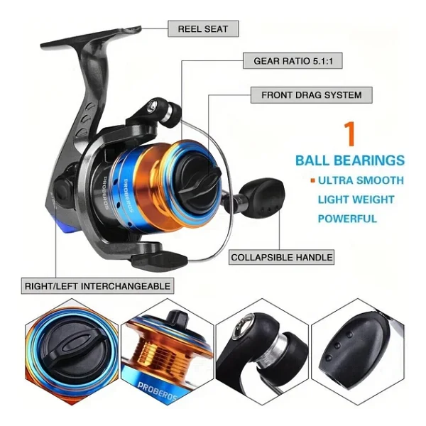 Valkyrie 1.8m Çantalı Motorlu Spin Olta Seti Silikon Rapala Misina Jighead Herşey Dahil Tam Set Ultra Hafif Tasarım - Görsel 7