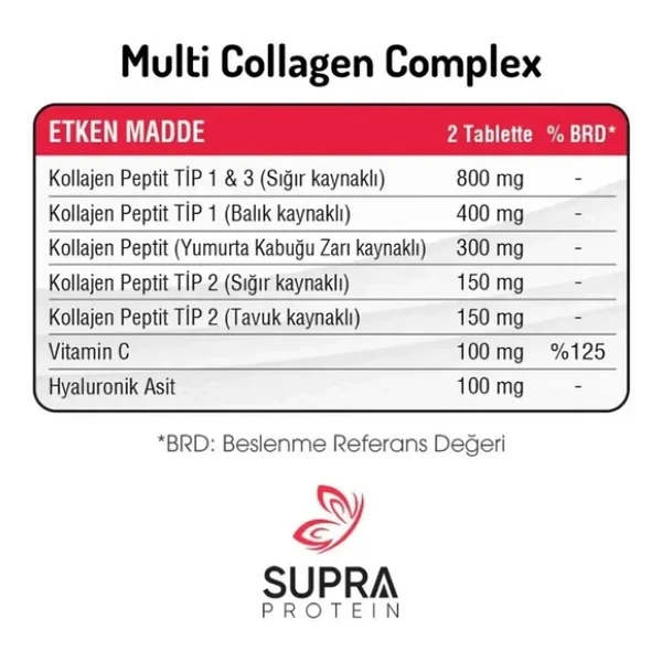 Supra Protein Multi Collagen Complex 60 Tablet - Görsel 4