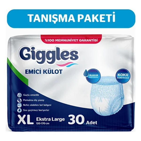 Giggles Emici Külot Ekstra Büyük Boy XL 30'lu Hasta Bezi - Görsel 7