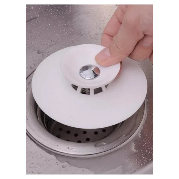 Silikon Lavabo Evye Süzgeci Tıkaç Saç Tutucu Gider Koruyucu Banyo Mutfak 9 Cm - Görsel 6