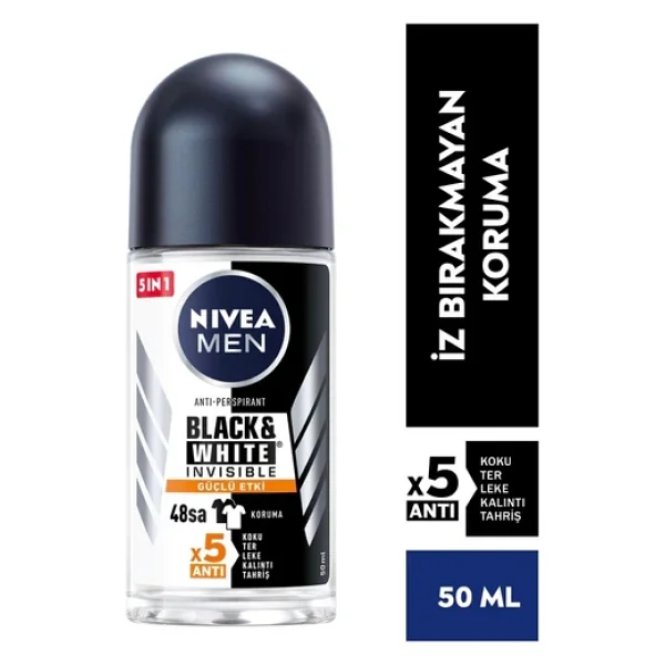 Nivea Men Invisible Black & White 50 Ml Erkek Roll-On Deodorant - Görsel 4