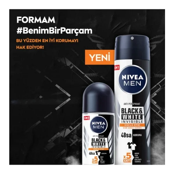 Nivea Men Invisible Black & White 50 Ml Erkek Roll-On Deodorant - Görsel 8