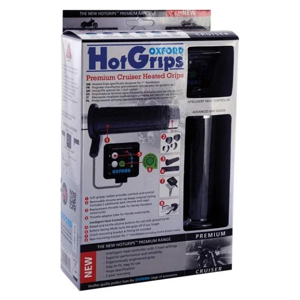 Oxford Motosiklet Hotgrips Premium Cruiser V8 Anahtarli Elcik Isitma El800 - Görsel 4