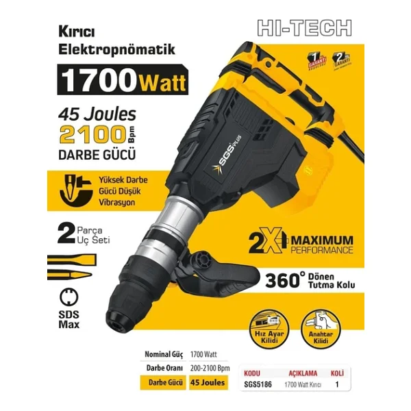 Sgs 5186 1600 W Pnomatik Kırıcı Delici - Görsel 7