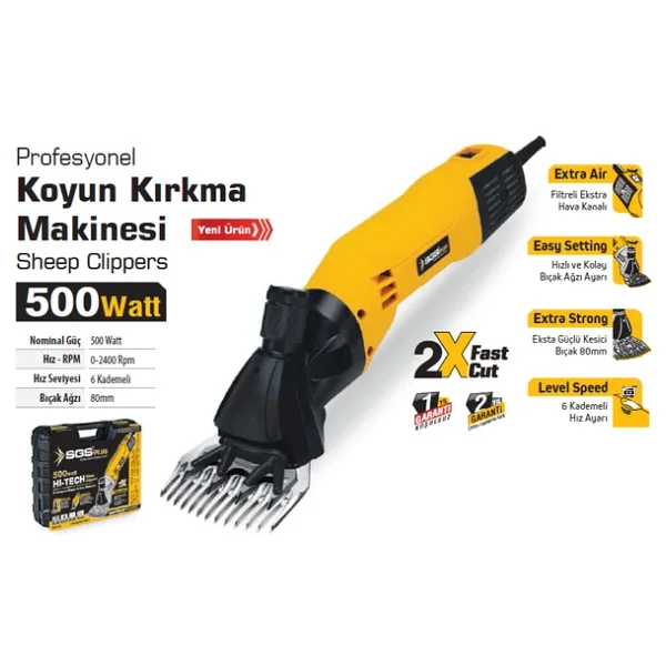Sgs 5197 500 W Devir Ayarlı Koyun Kırkma Makinesi - Görsel 5