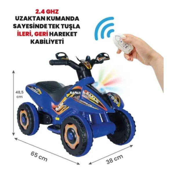 Uj Toys Ranger Mavi 6 V Akülü Atv - Görsel 3