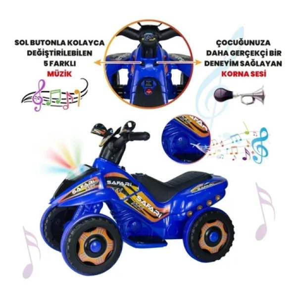Uj Toys Ranger Mavi 6 V Akülü Atv - Görsel 8