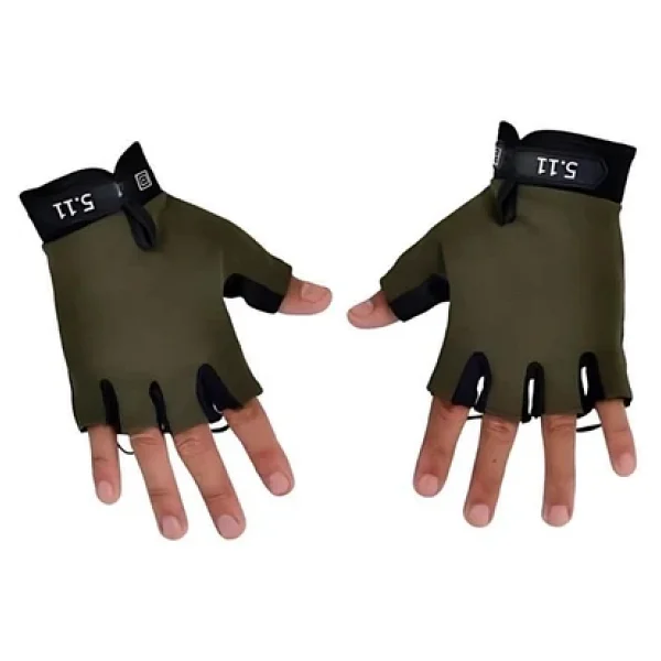 Single Sword Yarım Parmak Taktik Eldiven - Bisiklet Motosiklet Eldiveni - Haki - Görsel 9